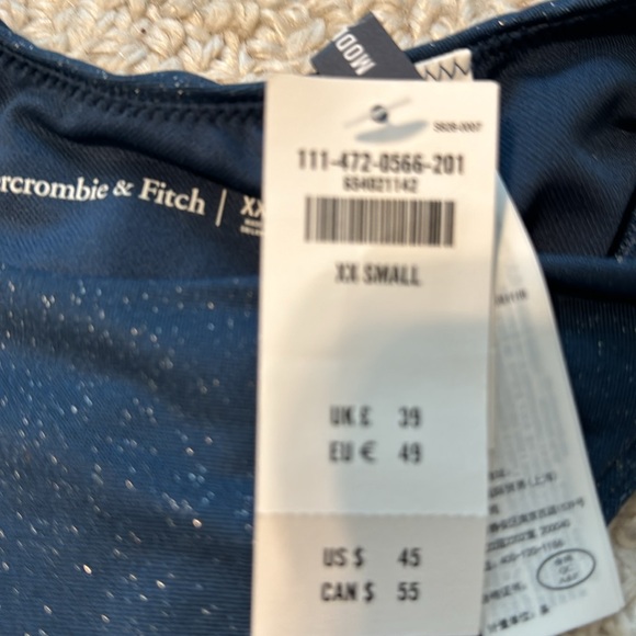 NWOT A&F Blue Shimmer Bikini Bottom - Picture 5 of 5